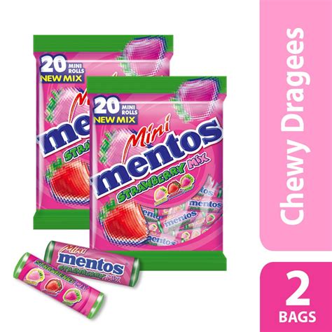 Mini Mentos Strawberry Mix 20s 2 Bags Shopee Philippines