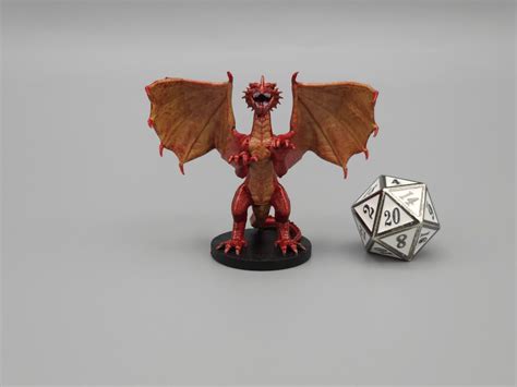 BEHOLD A Red Dragon Wyrmling Miniature Hand Painted or Primed D&D ...