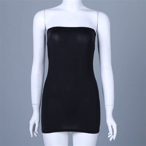 Us Womens Mesh Mini Dress Bodycon Tube Top Sheer See Through Strapless Sleepwear Ebay