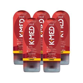 Kit K Med Hot Gel Lubrificante Íntimo 5 Uni De 200g Ca CIMED Lubrificante Íntimo Sexual