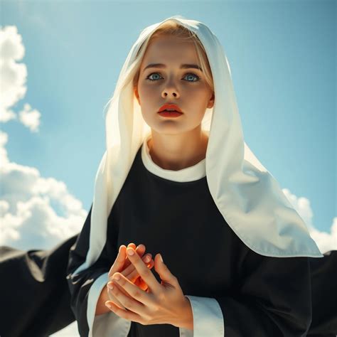 Heavenly Serenity A Blonde Nun In Prayer