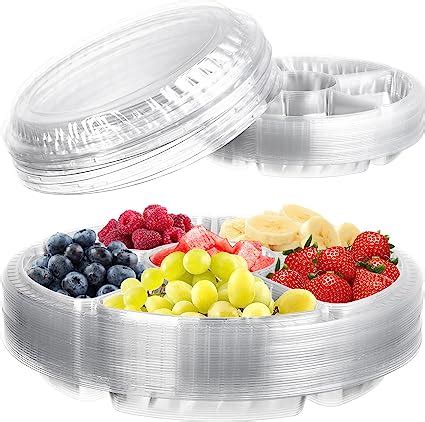 Amazon Lawei Pack Inch Plastic Appetizer Tray With Lid