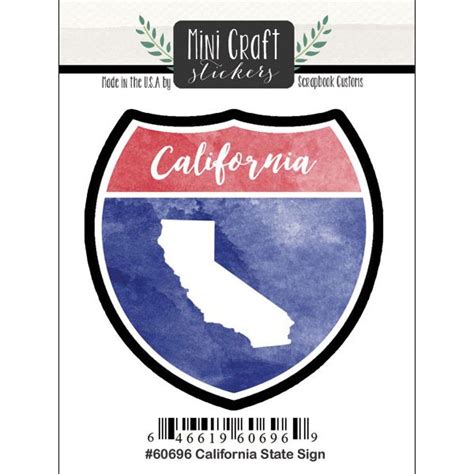 Scrapbook Customs California State Sign Mini Craft Stickers