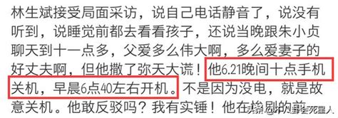 林生斌被記者再曝猛料？妻子求救時故意關機，前一夜卻與現任聊天 每日頭條