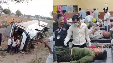 1 Dead 16 Severely Hurt After Jaipur Bound Bus Overturns On Delhi