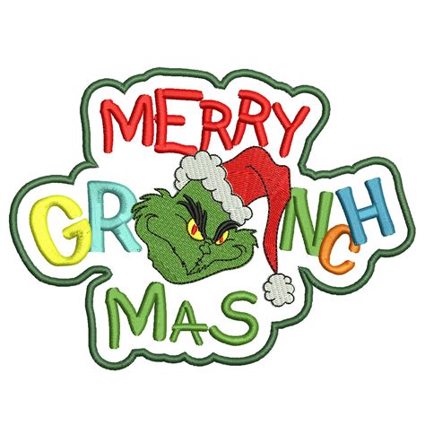 Merry Grinchmas Embroidery Design NextEmbroidery