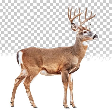 Premium Psd A Deer With Antlers On Its Back Stands In Front Of A