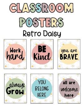 Classroom affirmation posters - Retro Daisy by Learning with Lagman