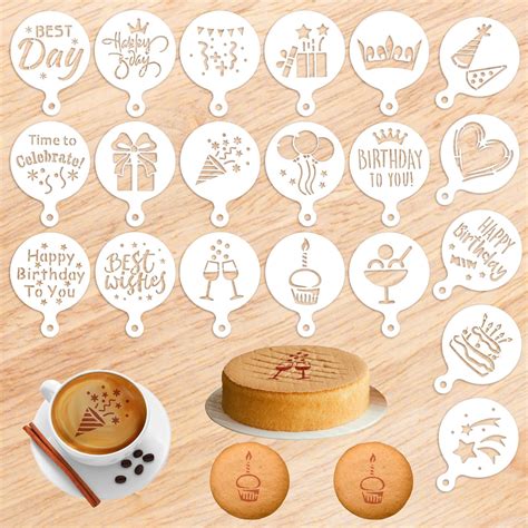 Amazon Pieces Cookie Stencils Plastics Coffee Stencils Latte