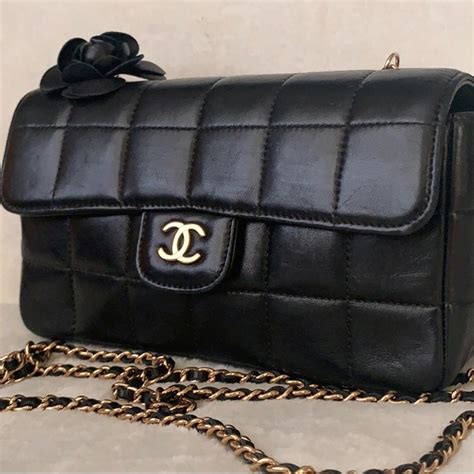 Chanel Camellia Chocolate Bar Cc Flap Crossbody Gem