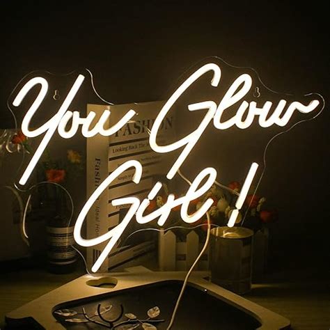 Faxfsign You Glow Girl Neon Sign Led Warm White Word Neon