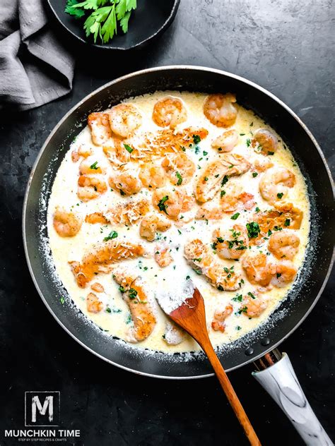 30 Minute Chicken And Shrimp Alfredo Recipe Munchkin Time