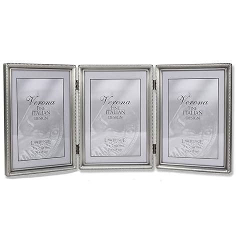 Lawrence Frames Antique Pewter 5x7 Hinged Triple Picture