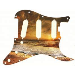 Sunset Beach Graphical Sss Hole Fender Strat Pickguard Custom