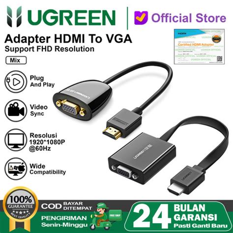 Promo Ugreen Kabel Hdmi To Vga Converter Proyektor Up To P