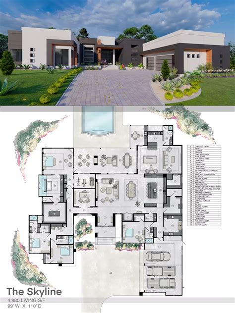 THE SKYLINE HOUSE PLANS Beautiful House Plans House Plans Mansion