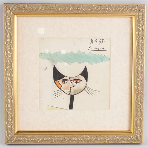 Pablo Picasso 1881 1973 Spain Watercolor Cat