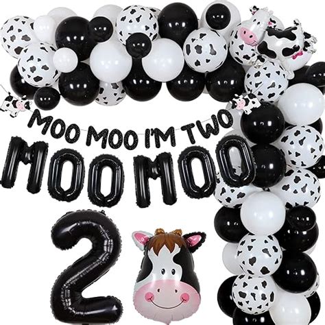 Amazon Cow 2nd Birthday Decorations Moo Moo Im Two Party