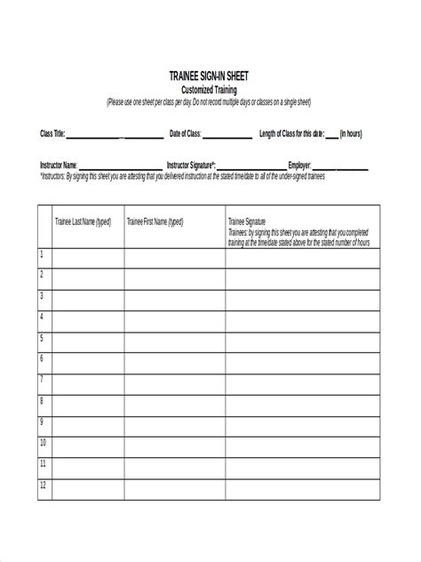 Sign-In Sheet - 17+ Examples, Format, Word, Pages, Pdf