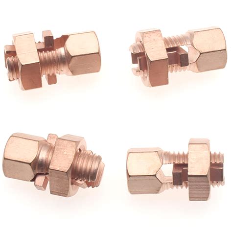 Snapklik 4 Pack Grounding Split Bolt Connector Copper Grounding