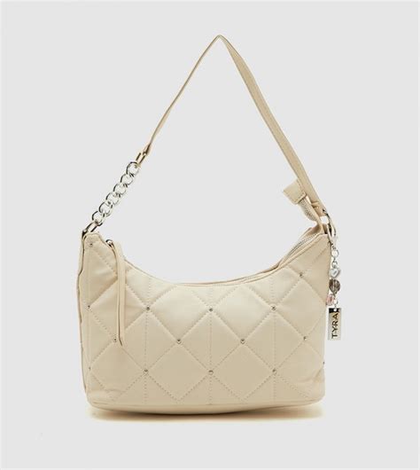 Buy Tyra Quilted Shoulder Bag With Keychain In Beige Thstreet Uae