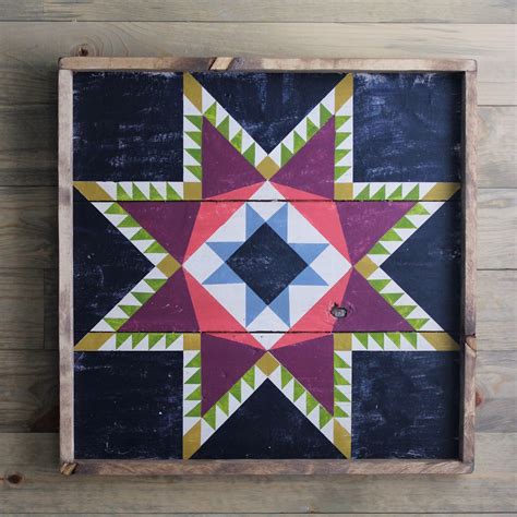 Tweetle Dee Design Co Feathered Star Barn Quilt