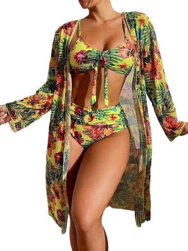 STRÓJ KĄPIELOWY DWUCZĘŚCIOWY KOSTIUM BIKINI KWIATY Allegro pl