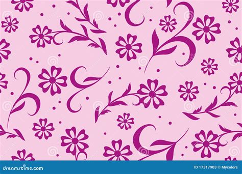 Textura Cor de rosa Floral Sem Emenda Ilustração do Vetor Ilustração