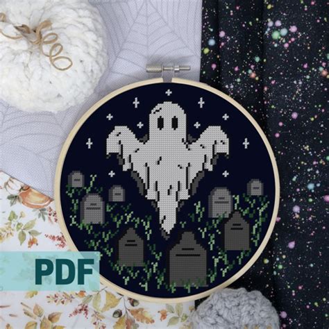 Ghost Cross Stitch Pattern Halloween Cross Stitch Pdf Pattern