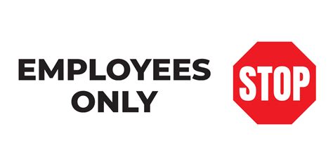 Vivid Red, Black and White Employees Only Sign Template | Square Signs