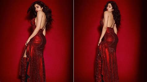 Janhvi Kapoor Shimmers In Red Hot Backless Gown For Good Luck Jerry Promotions