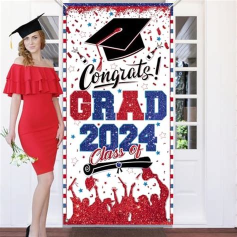 Graduation Decorations Class Of 2024 Red And Blue