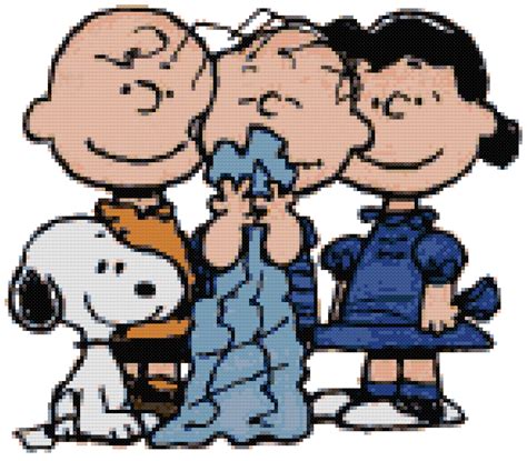 Peanuts Snoopy Charlie Brown Linus and Lucy Counted Cross Stitch ...