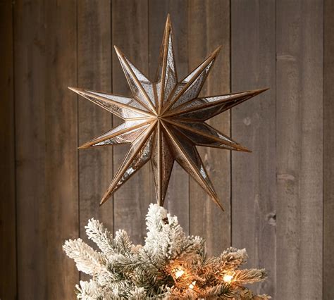 Pre Lit Mirrored Star Tree Topper Pottery Barn