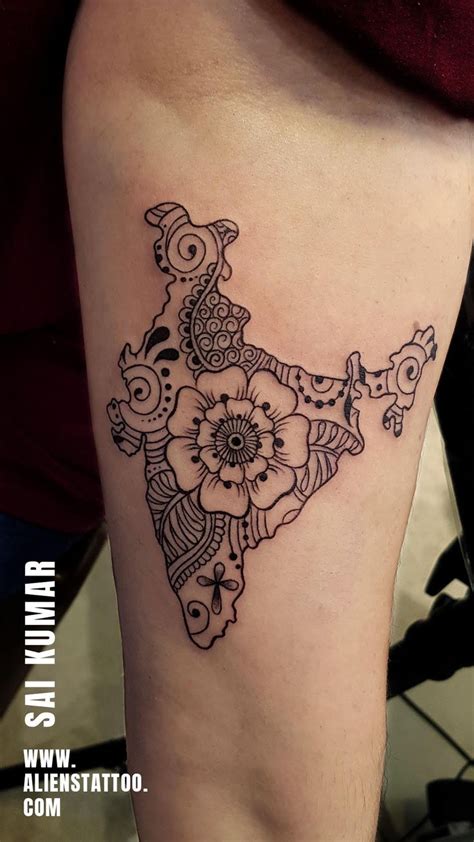 India Map Tattoo By Sai Kumar At Aliens Tattoo India Alienstattooindia