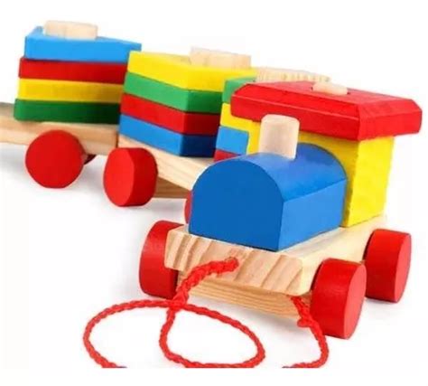 Tren Did Ctico Madera Montessori Figuras Geom Tricas Mercadolibre