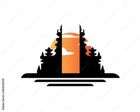 Balinese Gapura Architecture Stock Vector | Adobe Stock