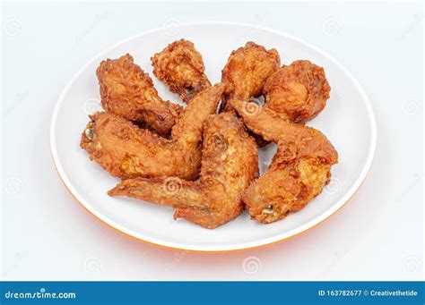 Fried Chicken Wings Isolated On White Background Stock Image Image Of