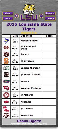 Lsu Football Schedule Printable