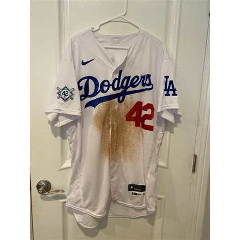 Edwin Rios Game Used Jackie Robinson Day Jersey Size 48 Los Angeles