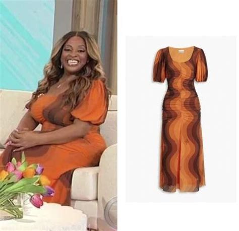 Sherri September 2022 Sherri Shepherds Orange And Brown Printed Dress