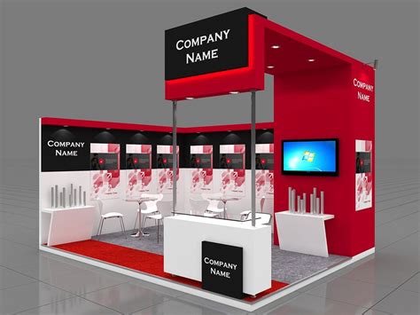 Exhibition Booth 3D Model 5x4 Mtr Exhibition Stall Design