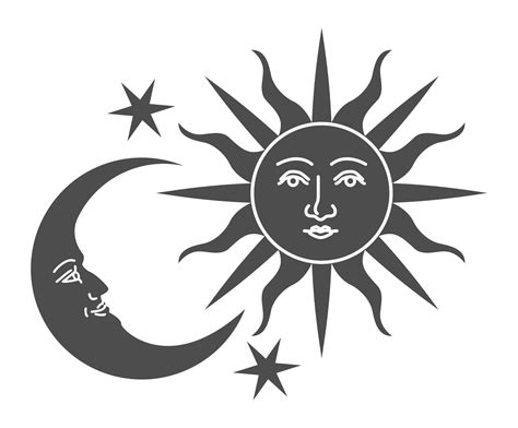 Sun And Moon Stencil Designs Moon Tattoo Sun And Moon Mandala