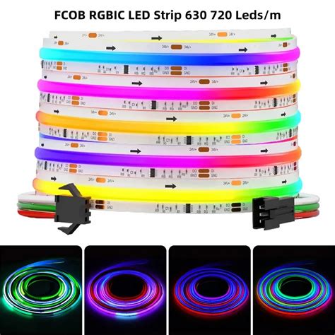 Tira De Luces Led Cob Rgbic Ws B P Xeles Direccionables Led Rgb