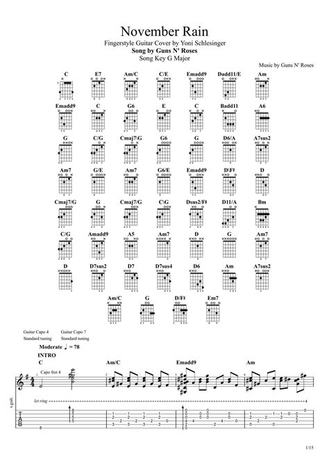 Guns N Roses November Rain 악보 by Yoni Schlesinger