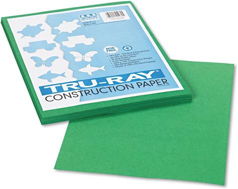 Tru Ray Heavyweight Construction Paper Holiday Green 9 X 12 50 Sheets Arts