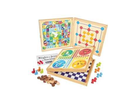 Coffret Jeux De Soci T En Bois R Gles Pions Bois