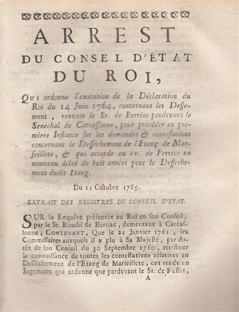 Arrest Du Conseil D Tat Du Roi Qui Ordonne L Ex Cution De La