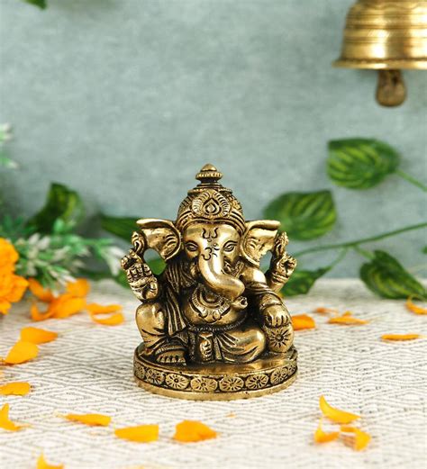 Buy Blessing Ganesh Gold Brass Idol At 6 OFF By Imli Street Pepperfry