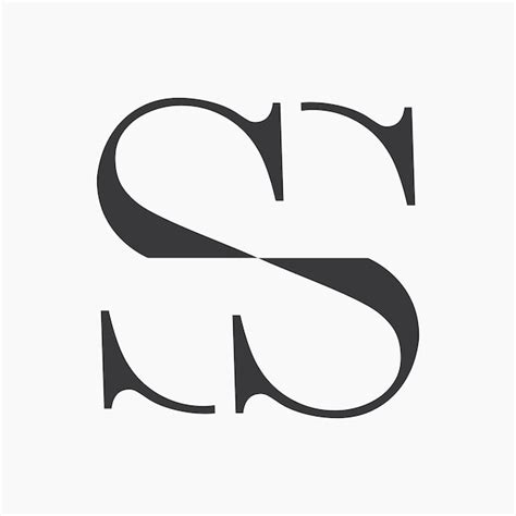 La Letra S Serif Doble Se Combina En Un Logotipo Simple Con Un Estilo